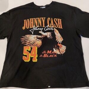 Johnny Cash Man In Black Ring Of Fire, M, Black Short Sleeve Shirt